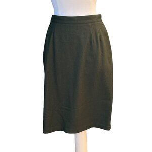 Sag‎ Harbor Olive Green Wool LIned Mid-Length Basic Classic Pencil Skirt Size 12